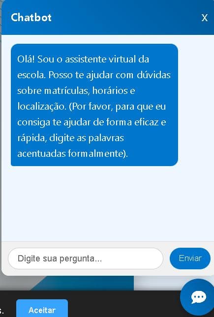 Terceira imagem do site institucional da escola